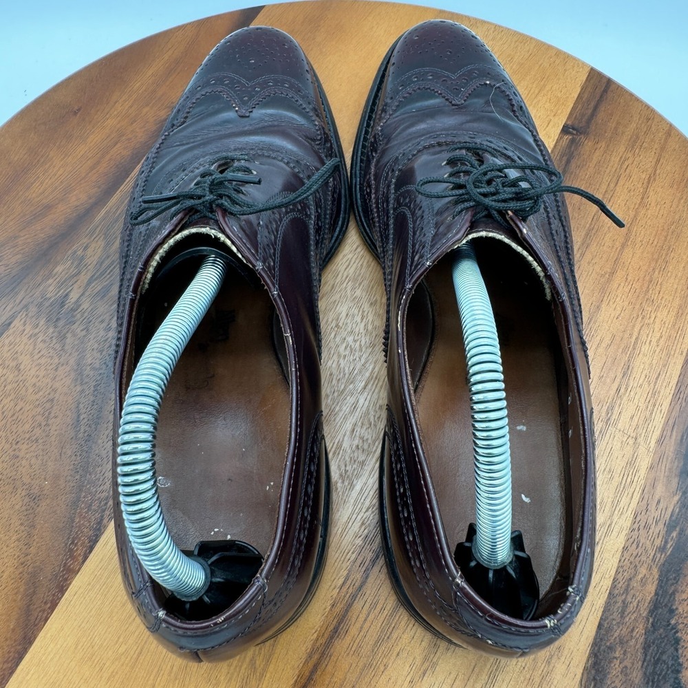 Allen Edmonds Lloyd Shoes Mens 9 B Brown Leather Wingtip Oxford Dress Casual - Picture 6 of 11